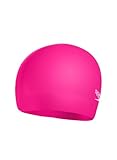 Speedo Unisex Kinder Einfarbige geformte Silikon-Badekappe | Trockene Haare | Kinder Trainingshilfen, Cherry Pink/Blush, Einheitsgröße
