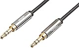 Amazon Basics Auxiliary Kabel, Stereo-Audiokabel, 3,5 mm-Klinkenstecker auf 3,5 mm-Klinkenstecker, 2.4 m, Schwarz