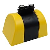 POFET 5 m magnetisches, einziehbares Warteschlangen-Absperrband, ausziehbarer Warteschlangengurt, Sicherheitsabsperrung für Warteschlangen, Gurt (schwarz/gelb)