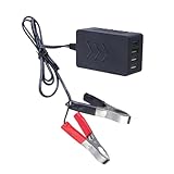 GMBYLBY DC8V-35V Batterieklemme Auf 5V 3xusb+1XType C Ausgangsladungsadapter 4-Port Schnelles Für Telefone Tabletten Schwarz
