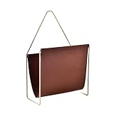 Zeitschriftenhalter aus PU-Leder mit Metallrahmen, stilvoller Schreibtisch-Aktenhalter & Zeitungsständer für Zuhause, Büro, Schule, bodenstehend, Zeitschriftenaufbewahrungslösung