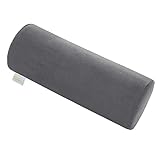 Bodyprotect Nackenrolle mit weichem Mikroplüsch Bezug, Orthopädisches Nackenkissen, Lagerungsrolle, Knierolle, Memory Foam, 15 x 40 cm, grau