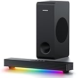 MEREDO Soundbar für TV Geräte mit Subwoofer 3.1 Kanal PC-Gaming Soundbar RGB Audio Sync Licht BT 5.3/HD-ARC/Optisch/AUX/USB TV Computer Lautsprecher für Desktop/Laptop Spielkonsolen Heimkino