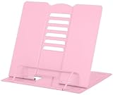 Buchständer Buchstützen Metall,Leseständer Metall,Kinder Buchstützen,Buch Halter,Bücherständer,Book Stand Kochbuchhalter für Lesen Küche und Büro mit Verstellbarer Neigung(Rosa)
