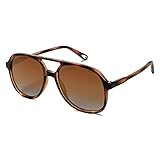 SOJOS Sonnenbrille Herren Damen Retro, Vintage Polarisiert Verspiegelt Groß Eckig 70er Jahre Rechteckig Unisex UV400 Schutz Brille SJ2174, Braun Schildpatt/Braun