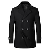 Cabanjacken für Herren Klassischer Herren Cabanjacke mit Reverskragen und zweireihiger Wollmischung