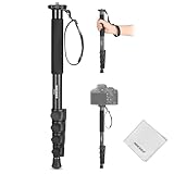 NEEWER Kamera Einbeinstativ Monopod, 155cm tragbares Reise Video Einbein Stativ aus Aluminium, professioneller 1/4Zoll 3/8Zoll Schraubenadapter für DSLR Camcorder, Reinigungstuch, Maximal 8kg, TP41
