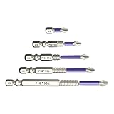 Schraubendreher-Bit-Sets, magnetisches Schraubendreher-Bit-Set – K5 magnetisches elektrisches Kreuz-Schraubendreher-Set, verchromtes Elektrowerkzeug-Zubehör für Mechaniker, Automobil, Tischler