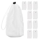 Filtertüten für Pool-Staubsauger, Ersatznetze für Pool-Staubsauger, 10 Stück, wiederverwendbar, Nylon, mit Kordelzug, für Teiche, Schmutzhaare