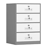 Abschließbarer vertikaler Aktenschrank und Druckerständer, Büro- und Heimaufbewahrungslösung, 65 cm, 85 cm Höhe, effizientes Dokument und Zubehör, platzsparendes Design