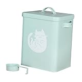 LIOOBO 1 Satz Eimer für Tierfutter Eimer für Katzensnacks Aufbewahrungsbehälter für Katzenfutter Futterspender groß Katzenfuttereimer aus Eisen täglicher Katzensnack-Eimer Hellgrün