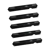 Kuntesetty 5 Stück Flavor Bar Ersatz Edelstahl Grill Hitzeschutzplatte Grillzubehör Flammenabweiser Nicht Haftend Langlebig für Garten Terrasse Camping Picknick, Schwarz