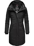 Navahoo Damen Wintermantel Winterparka mit Kapuze Letiziaa Schwarz Gr. XXL