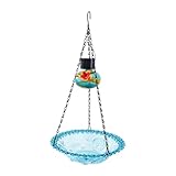 Vogelfutterstation für den Außenbereich – Vogelfutterspender für den Außenbereich | Solarbetriebenes LED-Vogelhaus zum Aufhängen mit Bewässerungsanlage | Baummontierte Vogelfutterstation für Garten