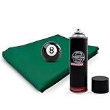 Winsport Billardtuch Arizona grün inkl. Sprühkleber Set, Coupon 350x150cm für Spielfläche bis 8ft. inkl. Banden, hochwertiges, langlebiges und laufschnelles Billardtisch Filz,
