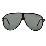Tom Ford Vladimir Herren Sonnenbrille Green Pilot FT1211 01N 65, glänzend schwarz, 65