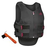 RL24 - Kinder Sicherheitsweste Safety Vest Ultra Vario von Komperdell – Rückenprotektor mit Frontzip – Protektorenweste in Schwarz – Schutzweste inkl Hufkratzer – Größe 116