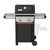 Weber Spirit E-210 Gasgrill, 2 Brenner, 51 x 46 cm Grillfläche, Warmhalterost, Deckelthermometer, 2 Räder - Schwarz/Silber (1500833)