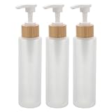 Gogogmee 3 Leere Pumpflaschen: Seifenspender fürs Badezimmer | Kosmetikreiseflasche – 120 ml Glasbehälter für Körpercreme, Make-up