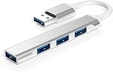 USB Hub 3.0, 4 Port 5Gbps USB-Hubs Ultra Flacher Datenhub, tragbarer USB Splitter Mini USB Verteiler Multiport Adapter für Desktop, Laptop, Xbox, Flash Drive, HDD, Konsole, Drucker, PC, Tastaturen