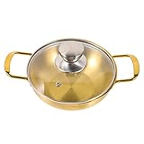 Milisten Mini Hot Pot Haushalts Hot Pot Metall Küchen Kochtopf Kochwerkzeug Shabu Pfanne Suppentopf Kochtopf Für Zuhause Kochgeschirr Für Die Küche Metall Kochpfanne Doppelgriff