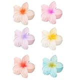 Kexpsogy 6 Stück Eier Blumenform Haarspange Krabben Haarklemme Federklemmen Elegante Haarspangen Kopfbedeckung Bunte Blumenaccessoires