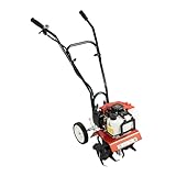 Gartenfräse 1700W Benzin Motorhacke mit 4 Manganstahlklingen Bearbeitungsbreite 30cm, 2-Takt-Motor und 850ml Kraftstofftank, Bodenhacke für Garten Bodenbearbeitung