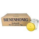 BIENEN SCHMIDT 60 x Neutrales Schraubglas 500g Imkerhonig Honigglas mit goldenem Deckel ohne Etikett Honig Neutralglas (Deckel ohne Prägung)