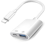 Adapter für i Phone USB auf Lightning OTG Adapter Kabel mit 10W Ladeport und USB 3.0 Kamera-Adapter Lightning auf USB Adapter für iPad USB Stick Flash-Laufwerk Mikrofon Tastatur Maus usw.