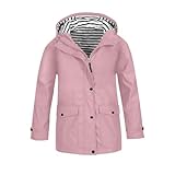 Regenjacke Kinder Wasserdicht Regenjacke Mädchen Wind Übergangsjacke Softshelljacke mit Kapuze Dünne Sportjacke Leichte Gefütterte Jacken Herbst Windjacke Winddicht Mantel (3-14 Jahre/Gr.110-160)