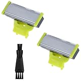 2x Ersatzklingen + Reinigungsbürste für Philips One Blade – Kompatible MLG Rasierköpfe & Präzisions-Trimmaufsatz Set inkl. Rasierer Pinsel (Barttrimmer Zubehör)