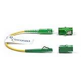 EMSECKO Glasfaserkabel LC auf SC 20CM (LC/APC-SC/APC) OS2 Simplex Singlemode O.D. 3.0mm LWL Simplex Singlemode LSZH, FTTH Lichtwellenleiter