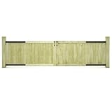 Gartentore 2 Stk, Terrasse Hof Einfahrtstor, Holzgartentor, Gartenpforte, Witterungs- und verrottungsbeständig, 300 x 3 x 75 cm grün Imprägniertes Kiefernholz