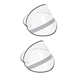 HEMOTON 2 Stück Regenponcho mit Hutvisier Abnehmbarer Gesichtsschutz Transparentes Regenbekleidungszubehör für Wetterlagen Hochwertiges Schützt vor Nässe und Wind