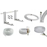 Black panda - Komplettes Klimaanlagen Montage-Set bis 5,0 kW – 3 m Kupferrohre 1/4' & 1/2' mit 9 mm Isolierung, Kondensatschlauch, Steuer- & Stromkabel, 550 mm Wandhalter mit Antivibrationspads