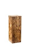 Holzständer, Holzblock Massiv, Baumstamm Deko - Bodenwindlicht Säule perfekt als Innendekoration/Blumensäule Holz/Dekosäule Holz (Nuss, 80 x 30 x 30 cm)