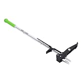 KAKAKE Stand-Unkrautzieher aus Aluminium mit Rutschfestem 2-Klauen-Griff für Müheloses Entfernen von Tief Verwurzeltem Unkraut