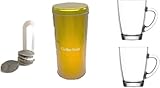Paddosen für 18 Kaffeepads, neues Design, + Padheber Pad, Muttertag Ostern 2025 Aktion +2 Glasbecher 300ml ++ Schokostreuer