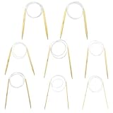 YXHZVON Bambus Rundstricknadel Set, 8 Größen 80cm Stricknadelset mit Klaren Kunststoffröhren, Doppelspitzige Rundstricknadeln für Tücher Schals Pullover Decken（2/2,5/3/4/5/6/7/8 mm）