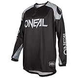 O'NEAL | Jersey | Enduro Motocross | Atmungsaktives Material, Maximale Bewegungsfreiheit, Verlängerter Rücken | Jersey Matrix Ridewear | Erwachsene | Schwarz Grau | Größe L