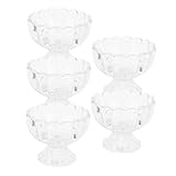 Hoement 5St Puddingglas ice cream cups Eisbecher glastasse Dessertglas glasbecher transparente Tasse Saftbecher Cocktailgläser hochzeitsdeko Puddingbecher transparenter Cocktailbecher