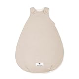 Julius Zöllner Babyschlafsack gefüttert Musselin 2,5 TOG Gr. 50/56 | 100% Baumwollmusselin | Oeko-TEX Standard 100 | Sand