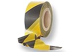 Absperrband in Gelb/Schwarz mit und ohne Karton 75mm 500m (ohne Karton, 25µ)