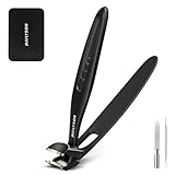 Zehennagelknipser für dicke Zehennägel, langer Griff, Nagelknipser für Senioren, großer Fingernagelknipser, abgewinkelter Kopf mit Fänger, ergonomische breite Backenöffnung, robuster Schneider für