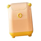 BESPORTBLE Moderner Tischmülleimer mit Deckel Stabiler Papierkorb für Wohnzimmer Büro Schlafzimmer Eleganter Pflegeleichter Desktop Abfallbehälter in Sanftem Baumwollrosa Stilvoll und