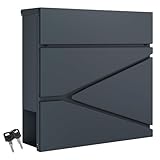 DIVID® Briefkasten (MD 021 B)/(DIV-304) in Modernem Design | Wandmontage inkl Schrauben und Dübel | Wandbriefkasten inkl. 2 Schlüssel | Moderner Briefkasten zum abschließen |