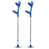 1 Paar Krücken Blau Klassiker 140 Kg Unterarmgehstützen von Ossenberg mit Ergo Softgriff Gehhilfen pulox-Design Blau