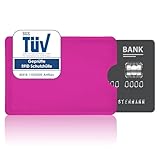 AntiSpyShop RFID Schutzhülle, TÜV geprüft, NFC Blocker - Kreditkarte, Bank EC Karte, Krankenkassenkarte (Pink)
