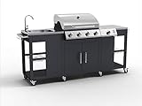 tepro Gasgrill Gasgrill-Küche Petersburg, 4-Brenner je ca. 3,5 kW Silber