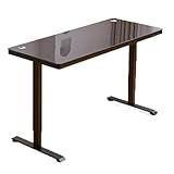 Höhenverstellbarer elektrischer Schreibtisch, Computertisch aus gehärtetem Glas für Heimbüro, ergonomischer Arbeitsplatz für Produktivität, Arbeitszimmer
